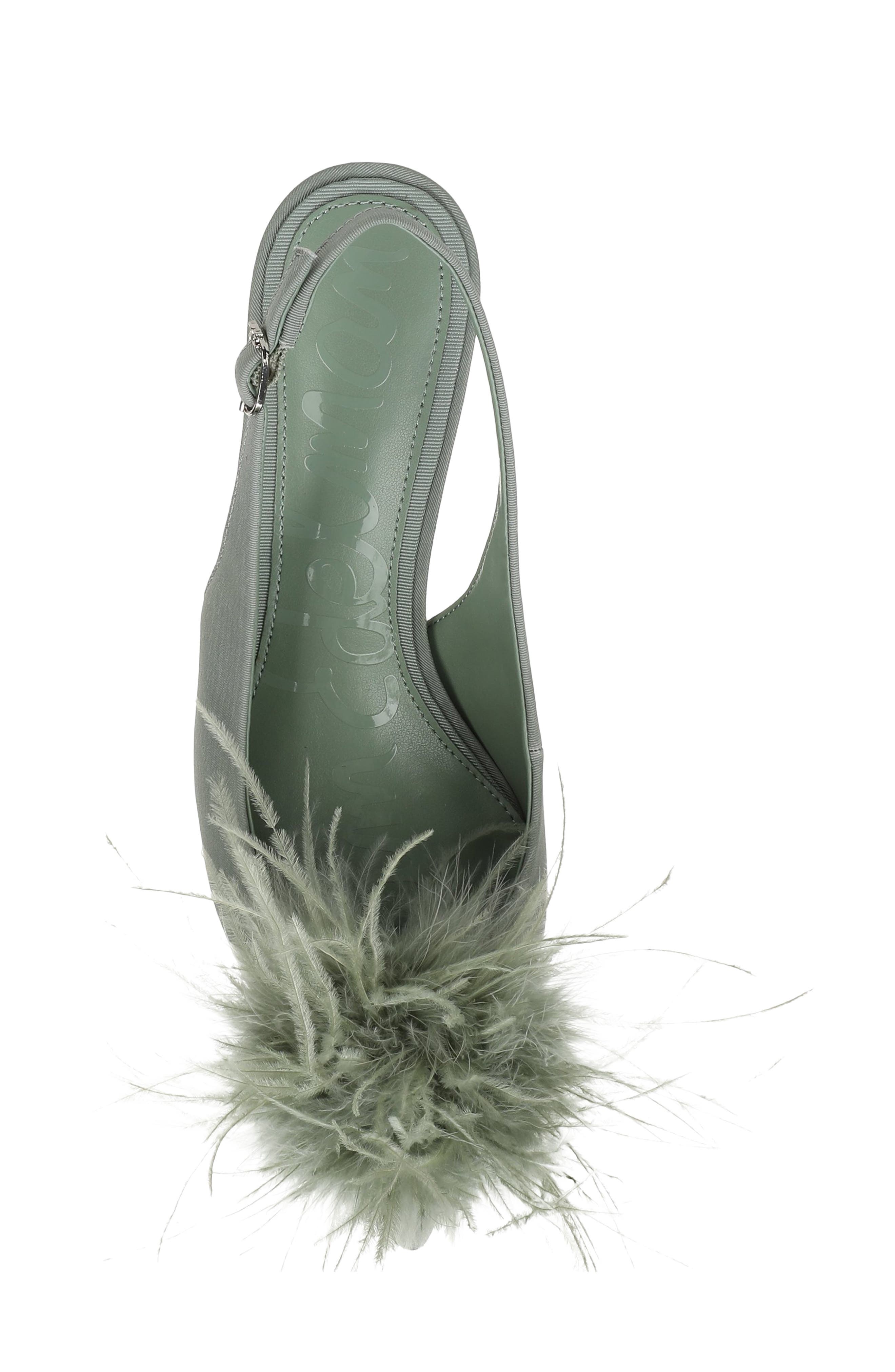Finchfeather Slingback Pointed Toe Pump, Alternate, color, SAGE SKY