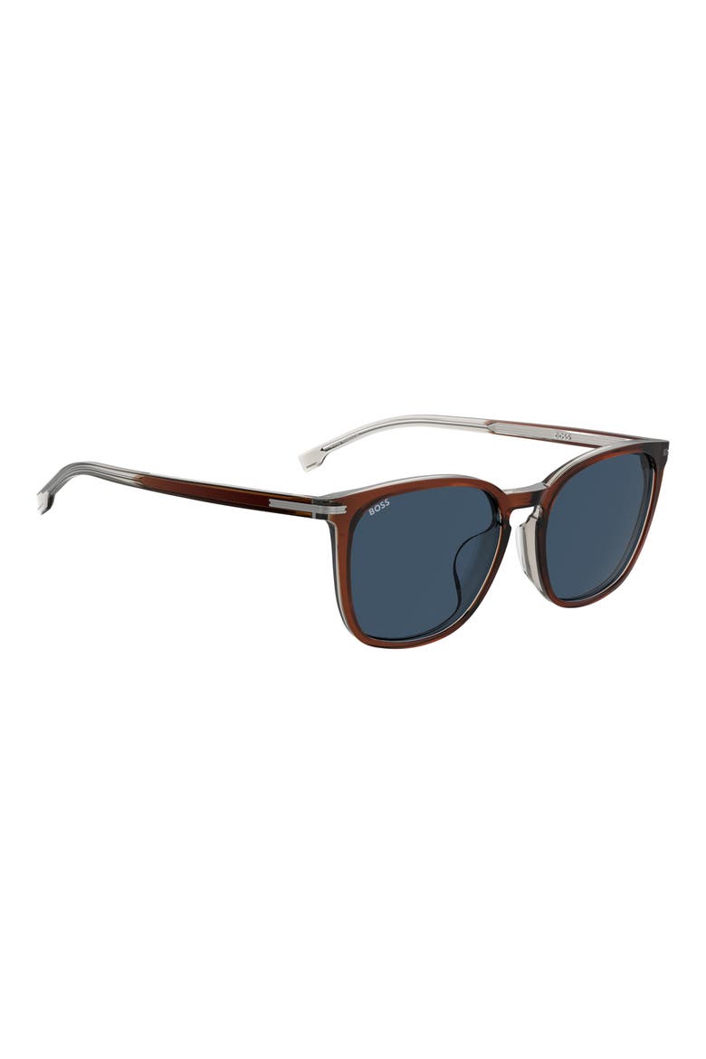 56mm Square Sunglasses, Alternate, color, BROWN