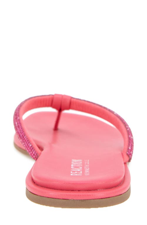 Reaction Kenneth Cole Wynwood Crystal Strap Flip Flop In Geranium