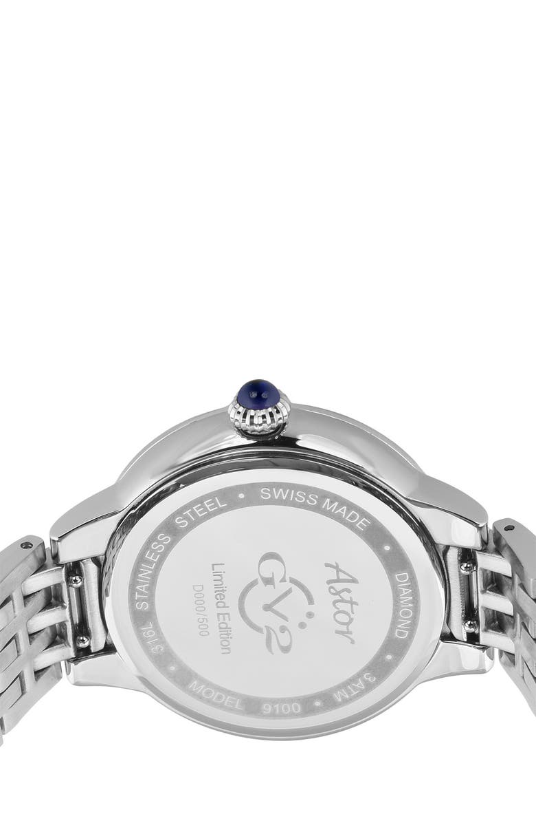 GV2 Astor Diamond Quartz Watch, 40mm - 0.24 ctw, Alternate, color, Stainless Steel