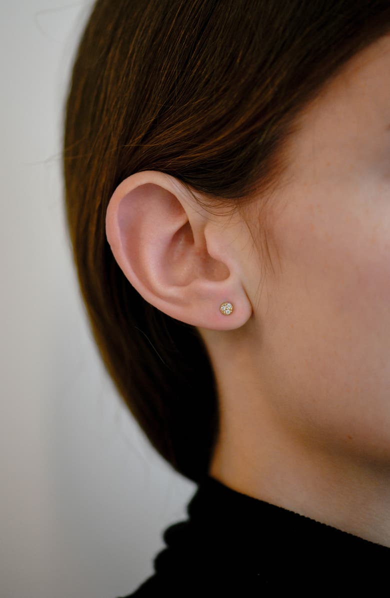 Anzie Cleo Petite Round Single Stud Earring, Alternate, color, Gold