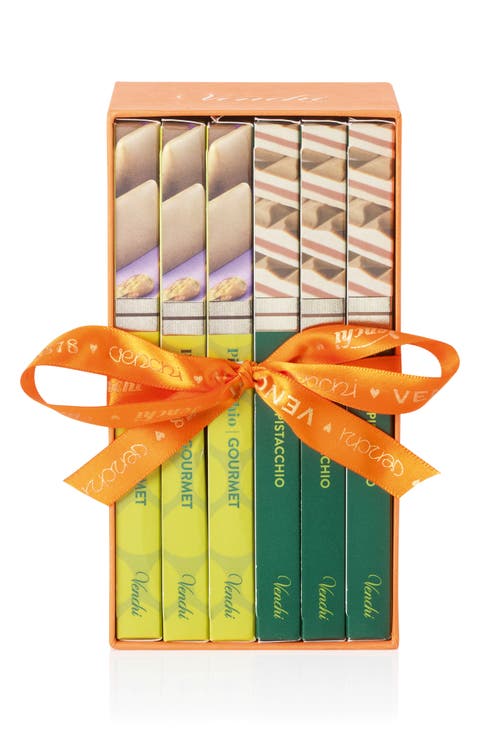 Bookcase 6-Piece Assorted Pistachio & Cremino Pistachio Bars