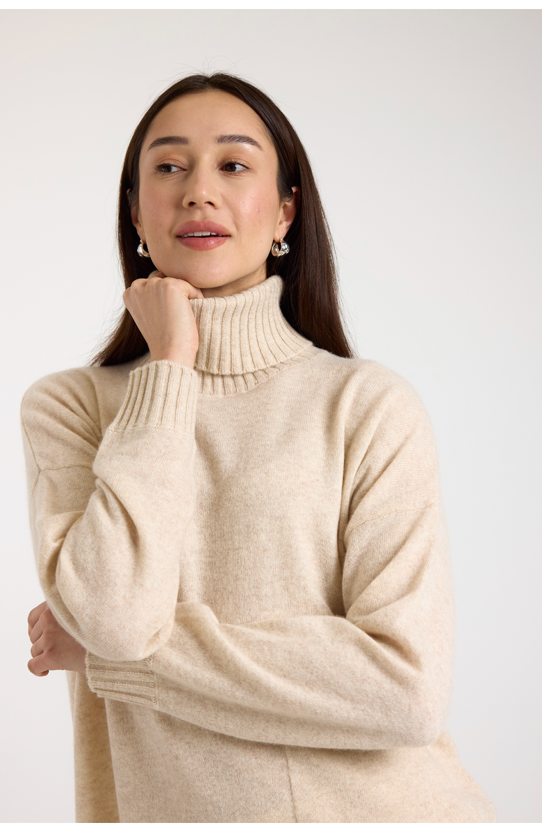 Brodie Pure Cashmere Pippin Roll Neck  100% Cashmere Sweater, Alternate, color, Cygnet