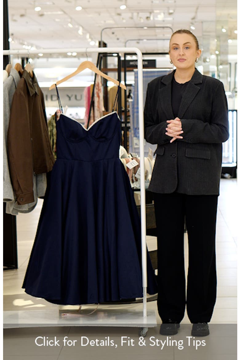 Mademoiselle Sleeveless Satin Tulle Midi Dress video