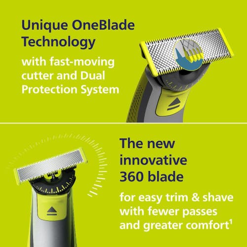 Philips Norelco Oneblade 360 Face + Body, Hybrid Electric Razor & Trimmer Kit In Silver