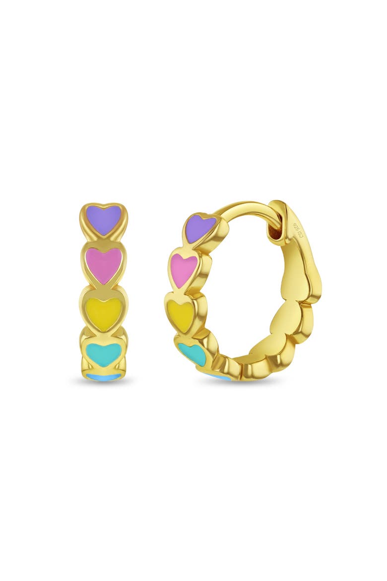 Enamel Cascading Heart Girl Earrings, Main, color, Multi-Color