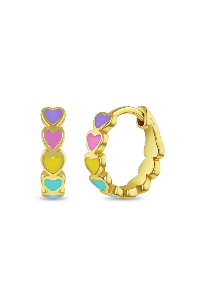 In Season Jewelry Enamel Cascading Heart Girl Earrings, Main, color, Multi-Color