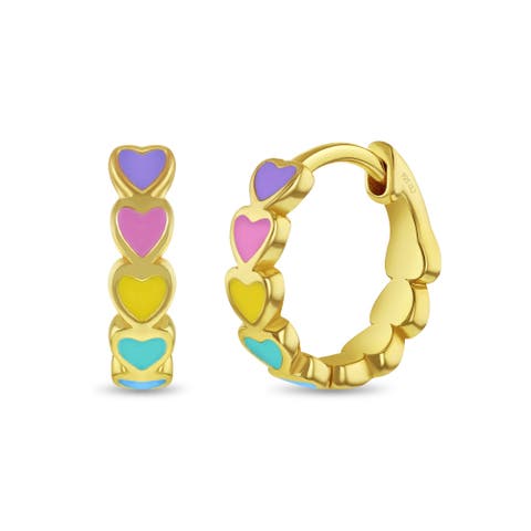 Enamel Cascading Heart Girl Earrings