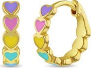 In Season Jewelry Enamel Cascading Heart Girl Earrings