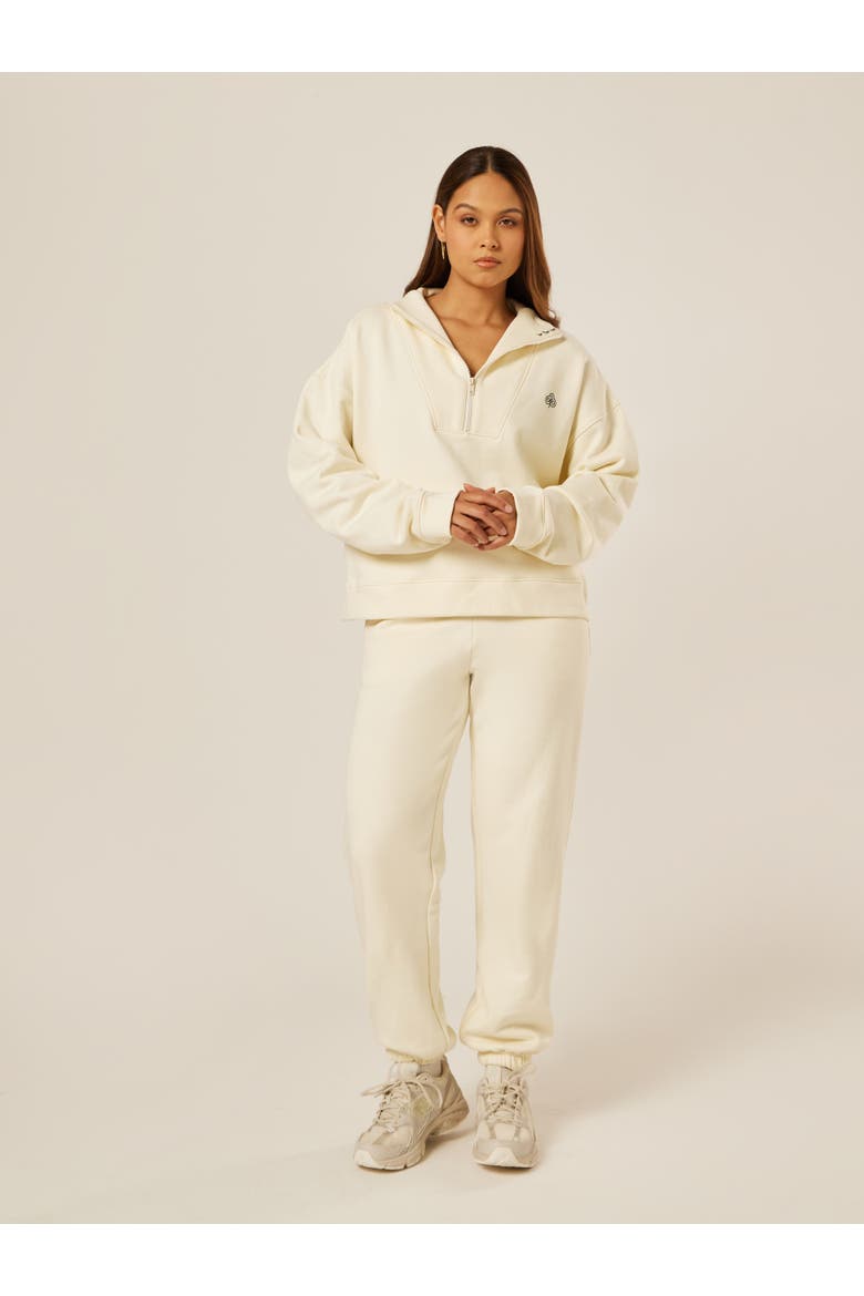 Varsity Athletica Quarter Zip Sweatshirt, Alternate, color, Marshmallow