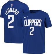 Nike Youth Nike Kawhi Leonard Blue LA Clippers Icon Edition Name & Number Performance T-Shirt