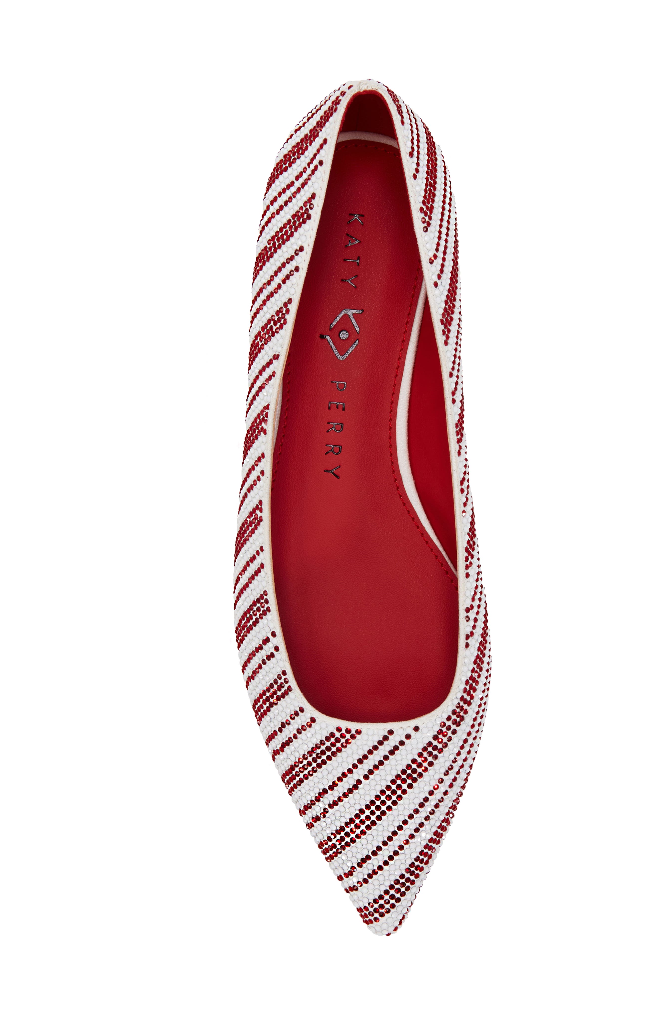 Katy Perry The Hollie Crystal Pointed Toe Ballet Flat, Alternate, color, Red Multi