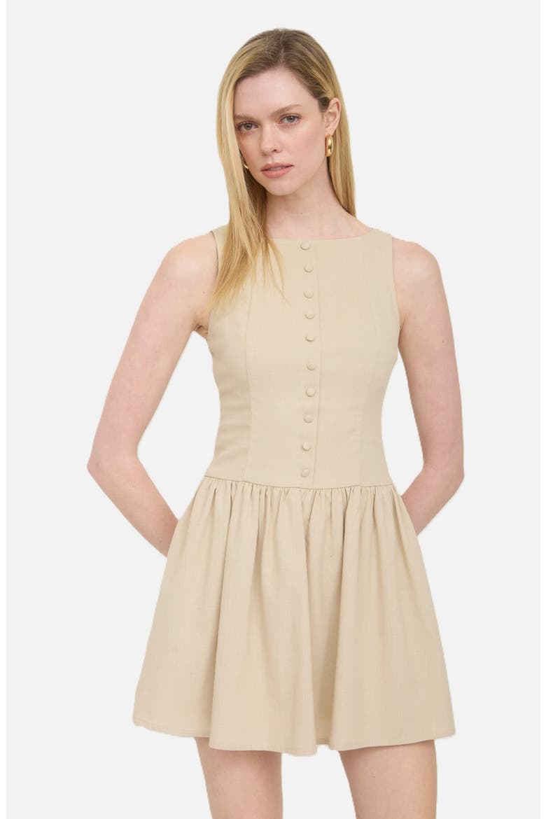 Drop Waist Minidress, Alternate, color, KHAKI