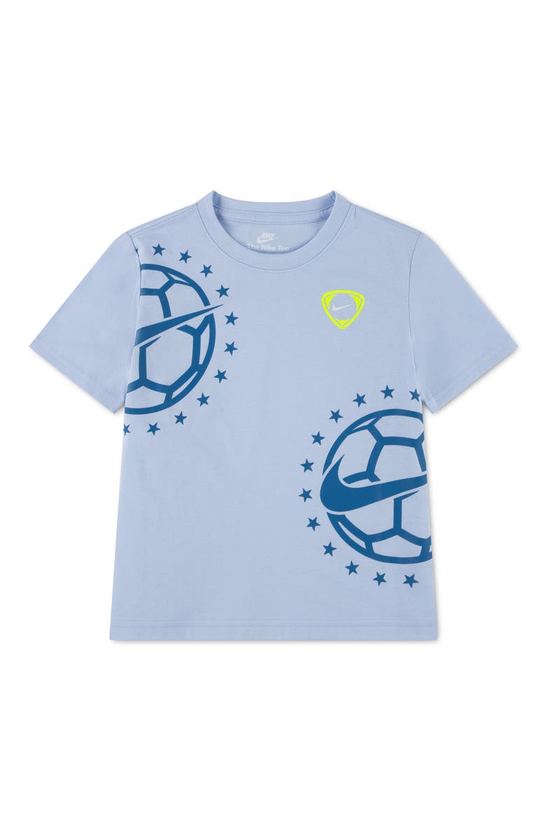 Kids' Soccer Ball Graphic Cotton Blend T-Shirt, Main, color, HYDROGEN BLUE