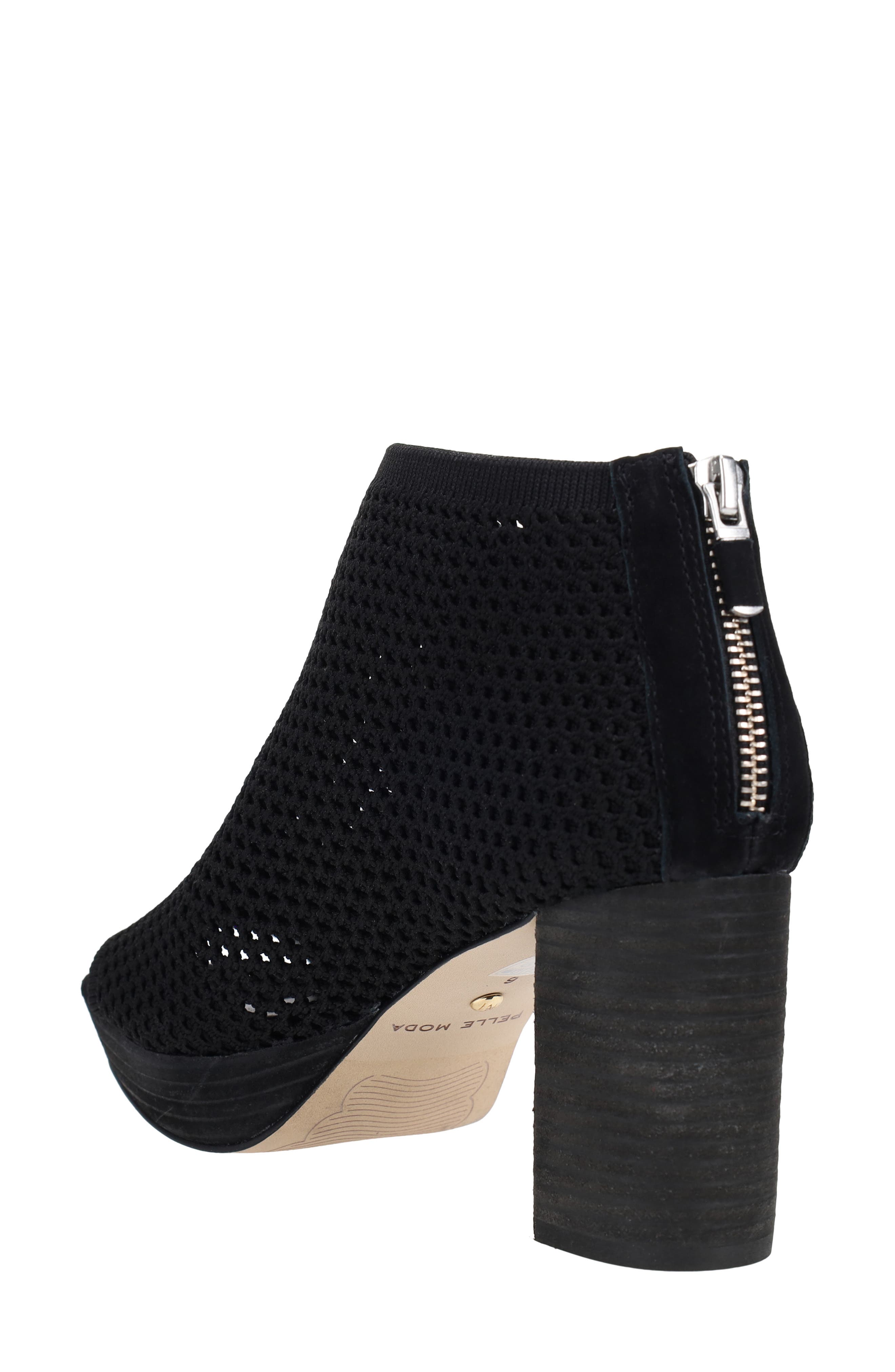 Aurel Open Toe Platform Bootie, Alternate, color, BLACK