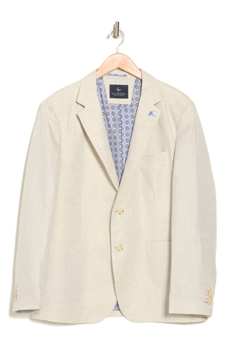 Textured Jacquard Linen Blend Sport Coat, Alternate, color, STONE
