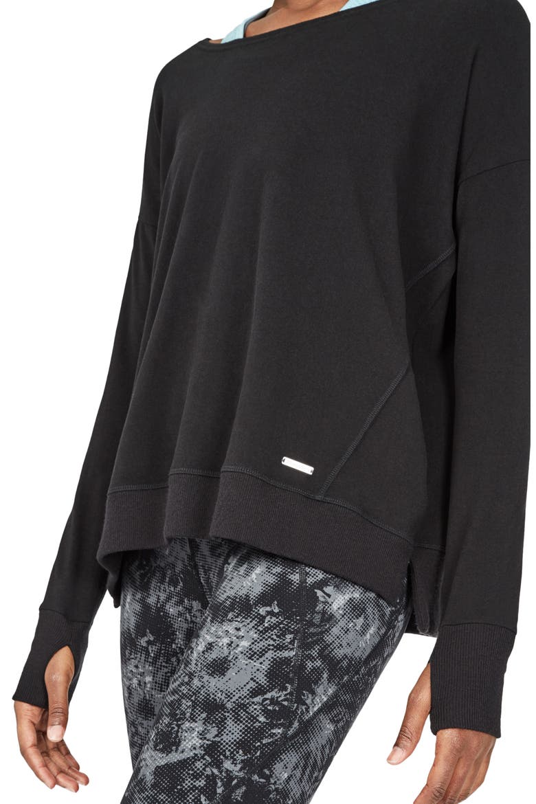 Luxe Simhasana Sweatshirt, Alternate, color, BLACK