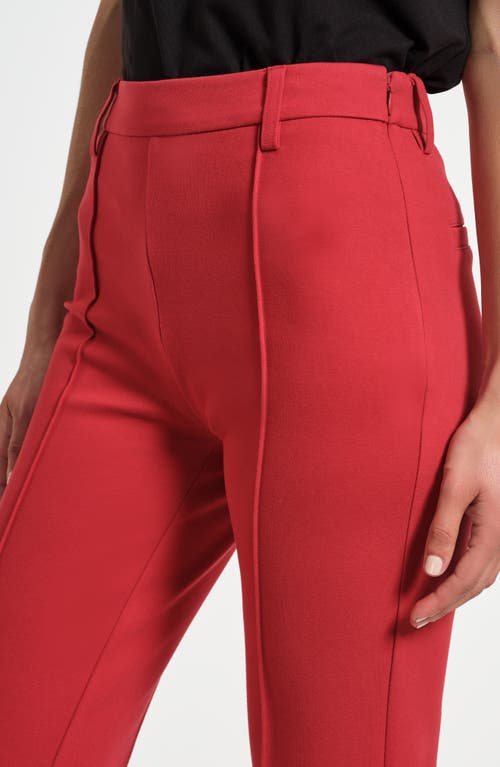 Isaac Mizrahi New York Flare Ponte Pants In Red