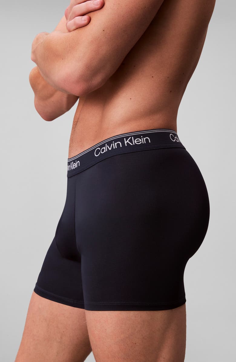 Calvin Klein Assorted 5-Pack Microfiber Boxer Briefs, Alternate, color, Black/ Blue/ Navy