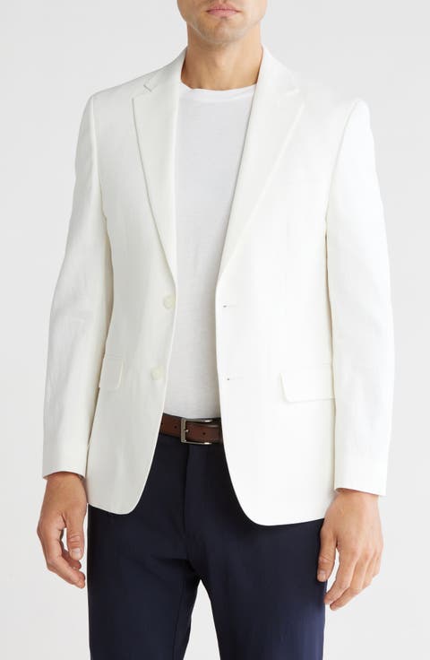 Notch Lapel Linen Blend Blazer