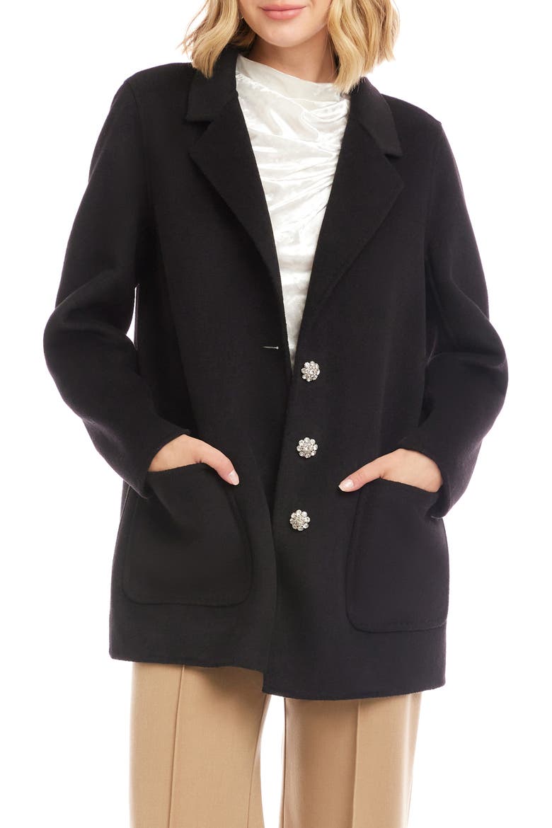 Oversize Brushed Blazer, Main, color, BLACK
