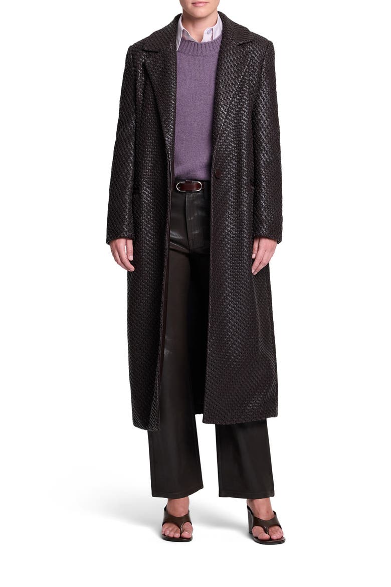 Mattie Leather Coat, Alternate, color, TURKISH COFFEE