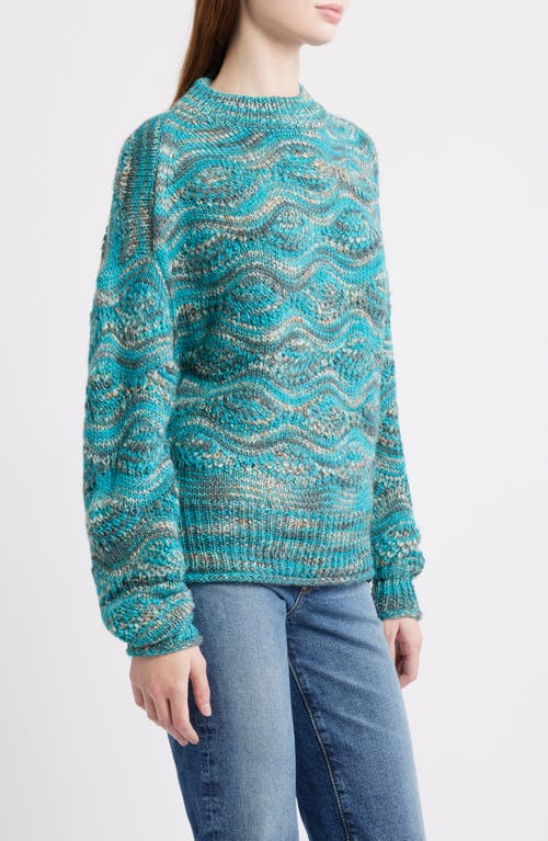 Treasure & Bond Space Dye Novelty Stitch Sweater In Blue
