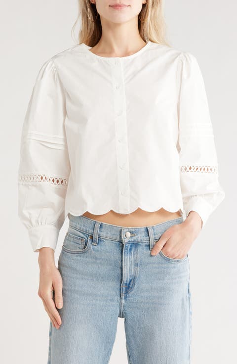 Alissa Broderie Anglaise Cotton Button-Up Shirt
