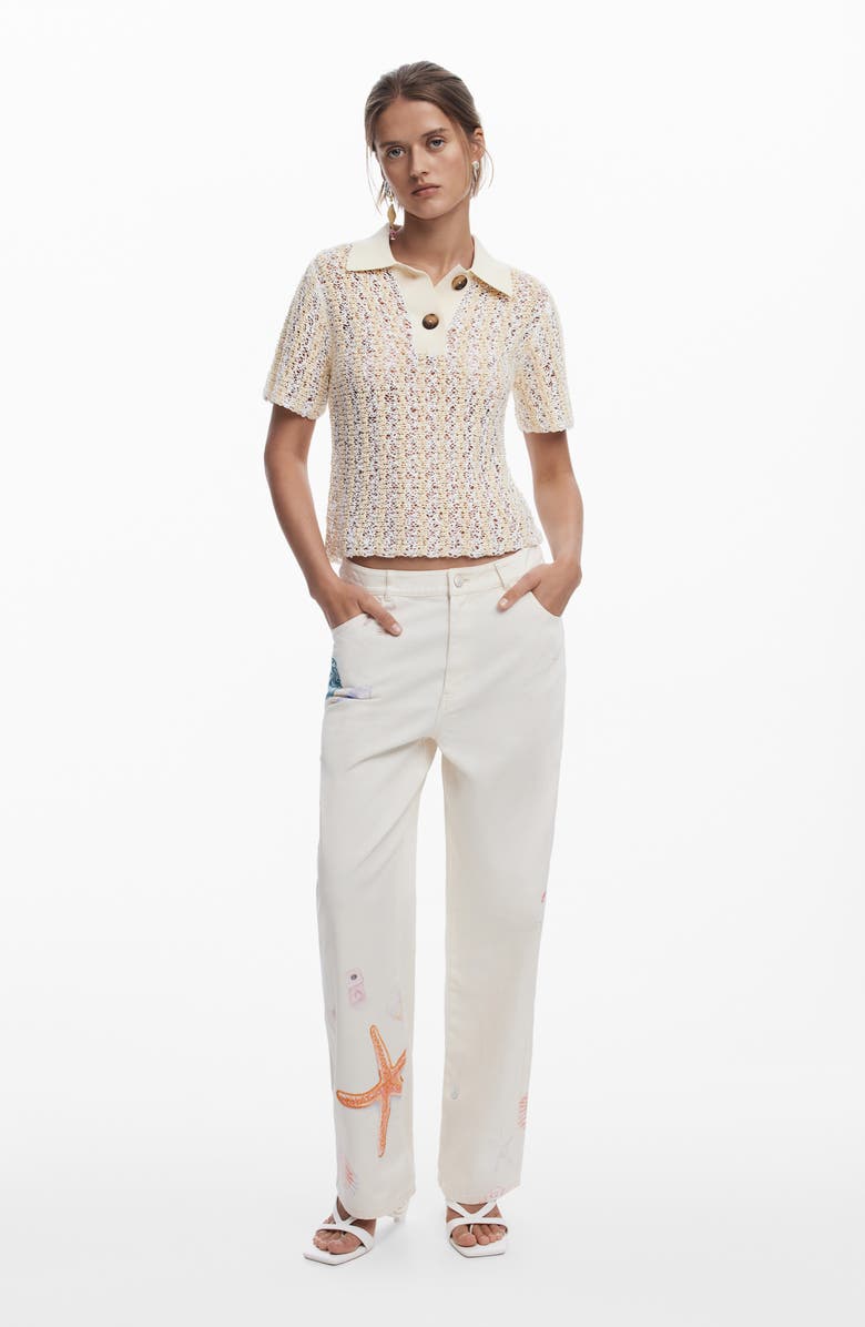 Desigual Mixed Print Jeans, Alternate, color,