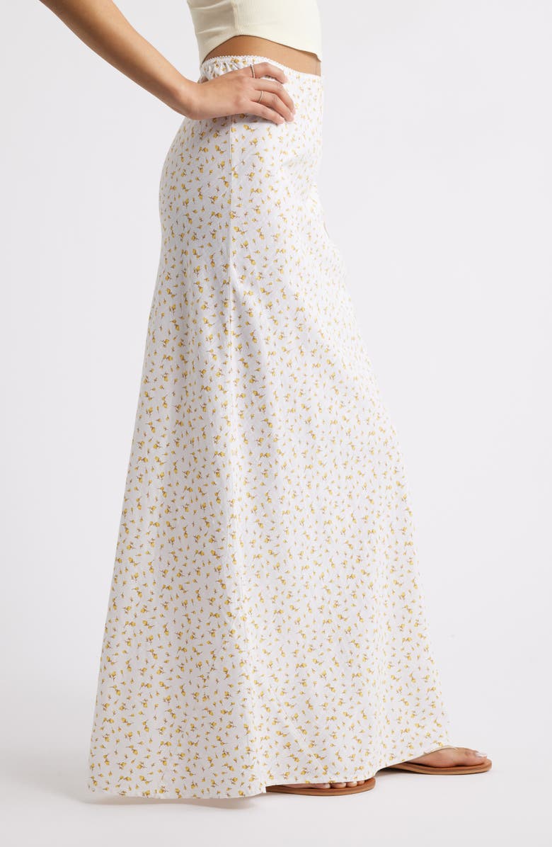 BP. Maxi Skirt, Alternate, color, White- Yellow Soft Abby Floral