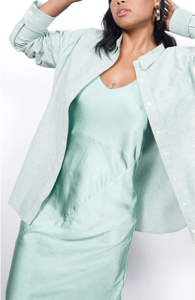 WILDFANG The Essential Long Sleeve Oversized Wrap Button Up, Main, color,