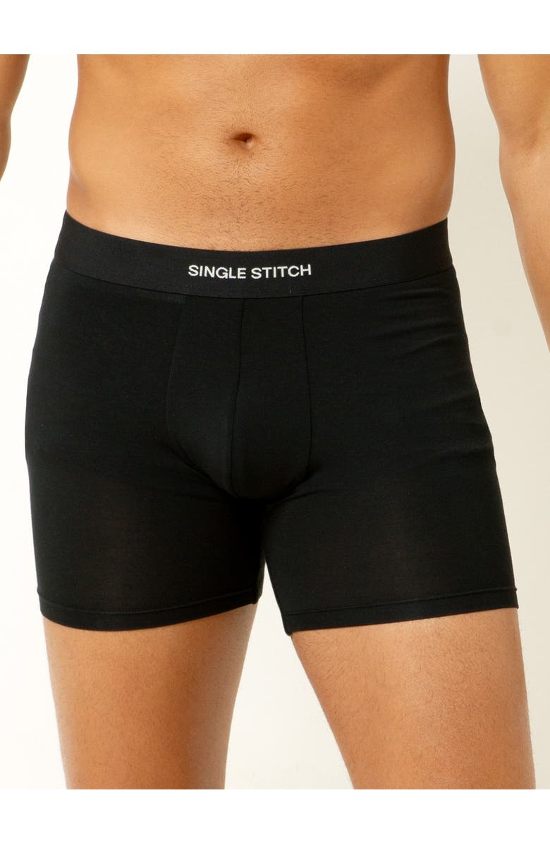 Single Stitch Modal Boxer Brief 3-Pack, Alternate, color, Black