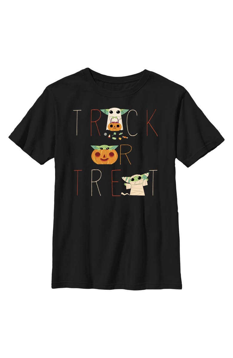 Star Wars: The Mandalorian Boy's Star Wars The Mandalorian Halloween Grogu Trick or Treat  Graphic T-Shirt, Main, color, Black