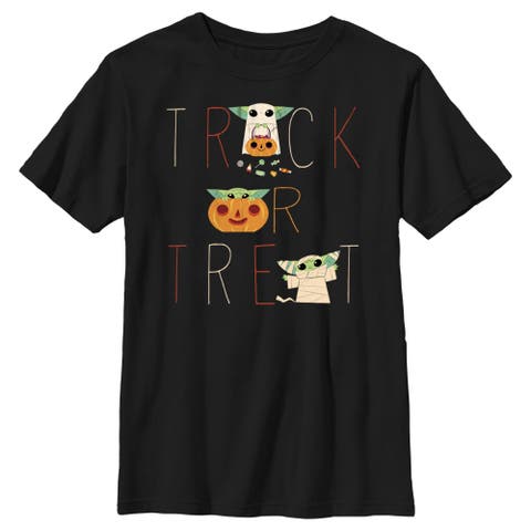 Boy's Star Wars The Mandalorian Halloween Grogu Trick or Treat  Graphic T-Shirt