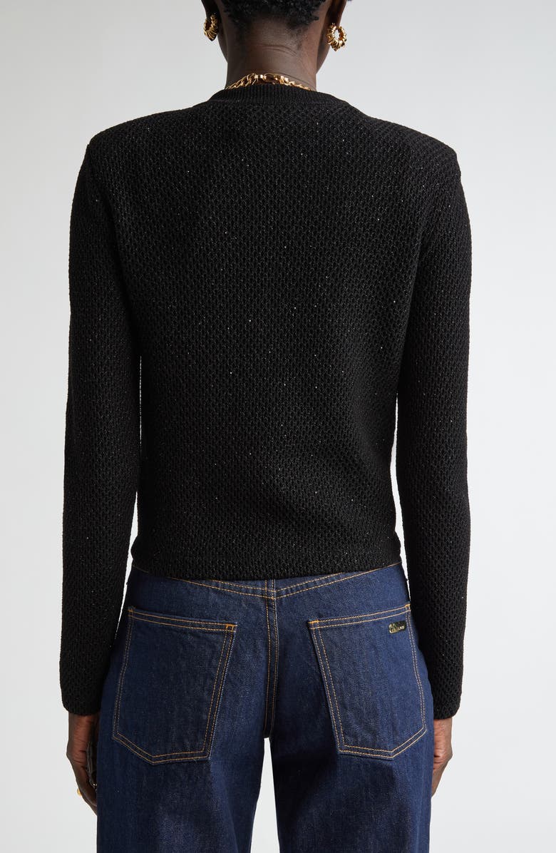 ST. JOHN Microsequin Cotton Blend Cardigan, Alternate, color,