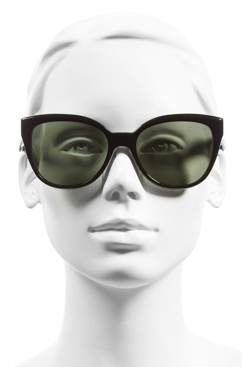 'Abrie' 58mm Polarized Cat Eye Sunglasses, Alternate, color, BLACK/ G15 POLAR