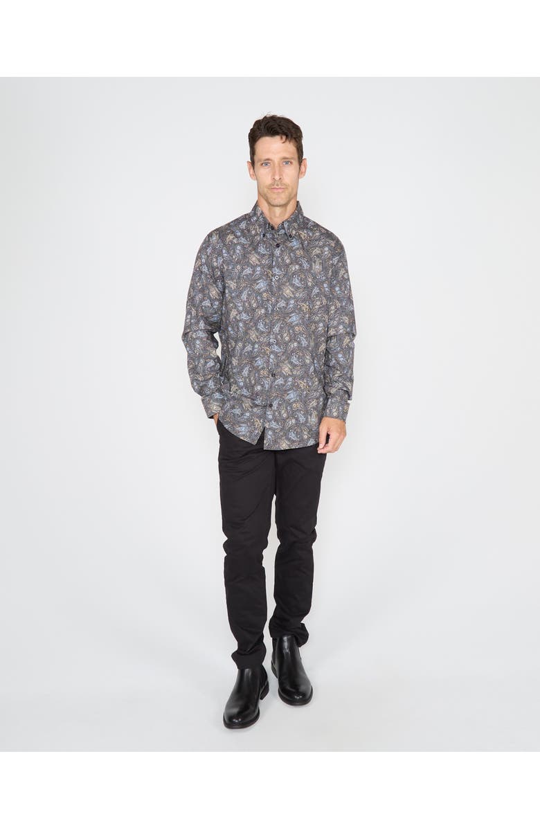 Lords of Harlech Morris Button-Up Shirt, Alternate, color, Madrid Paisley Smoke