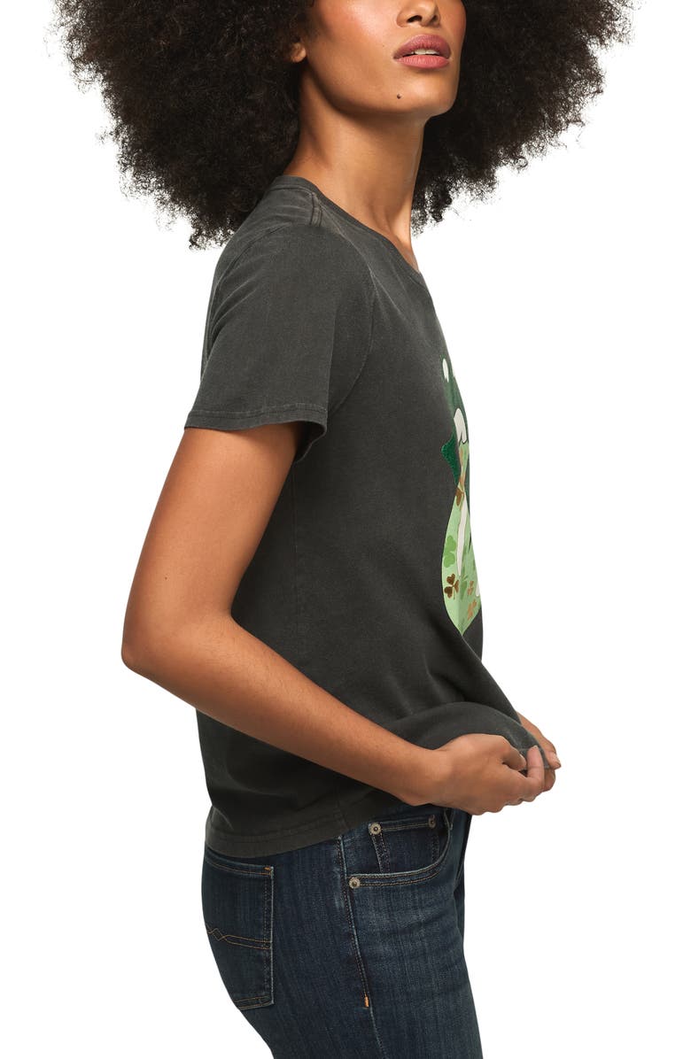Lucky Brand Rolling Stones Clover Lip Class Cotton Graphic T-Shirt, Alternate, color, Jet Black