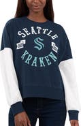 G-III 4HER BY CARL BANKS Women's G-III 4Her by Carl Banks Deep Sea Blue Seattle Kraken Team Pride Pullover Sweatshirt