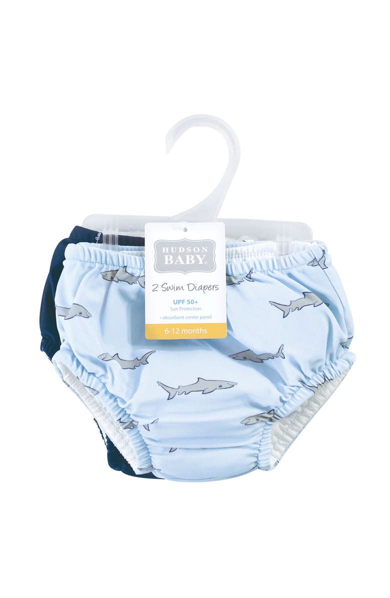 Hudson Baby Hydro-Ready Universal Swim Undergarment, Alternate, color, Blue Gray Shark