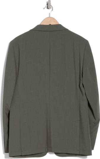 Slim Fit Solid Cotton Blend Textured Blazer