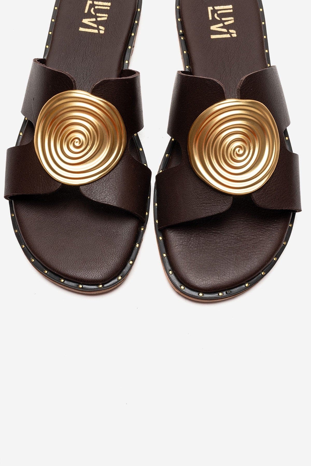 Forever & Always Shoes Nolita Leather Slide Sandal, Alternate, color, Brown