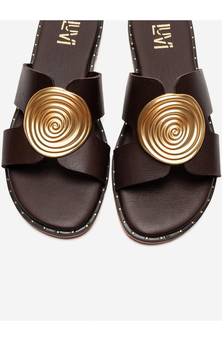 Forever & Always Shoes Nolita Leather Slide Sandal, Alternate, color, Brown