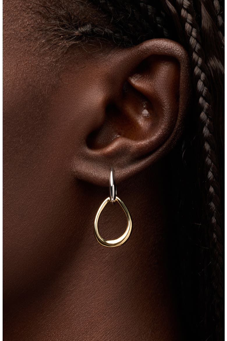 Gold Drop Earrings - Sage Two Tone, Alternate, color, Two Tone