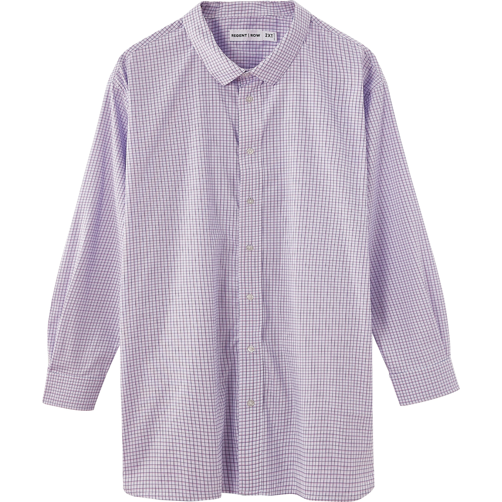 Regent Row Men's Big and Tall Long Sleeve Stanton Shirt, Tailored Fit, Performance Fabric & Ventilated Armholes in Pink-Blue-Check  product