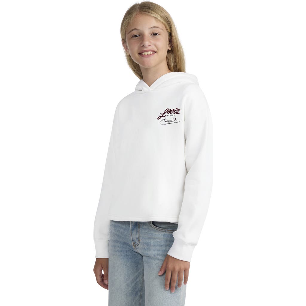 Levi's Kids' Meet & Greet Cotton Blend Graphic Hoodie In White