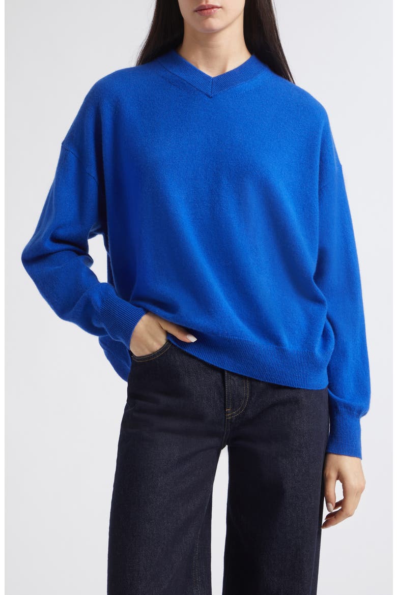 Spencer Cashmere V-Neck Sweater, Main, color, COBALT