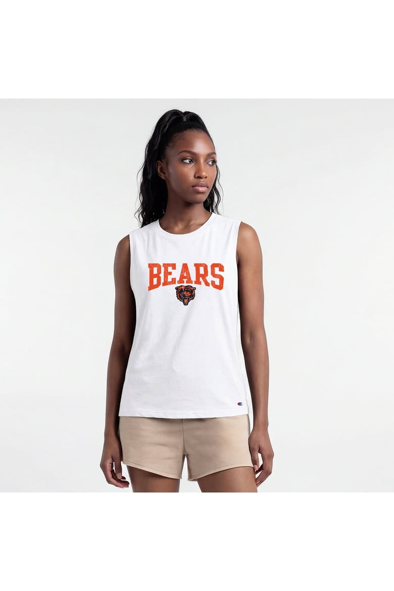 Women's Champion  White Chicago Bears Muscle Tank Top, Main, color, White