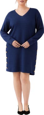 Karen Kane V-Neck Button Detail Dress