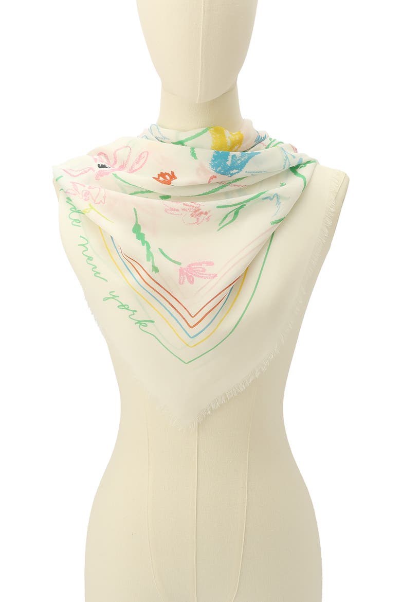 large joyful garden square scarf, Alternate, color, MULTI